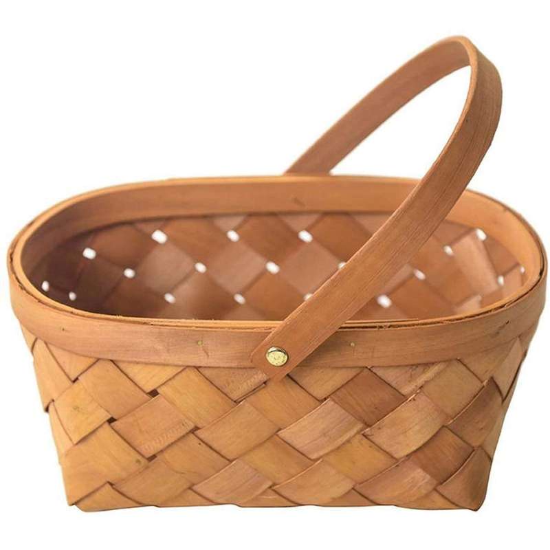 Handmade Rattan Storage Container Storage Basket Wooden Storage Basket with Handle Storage Containe