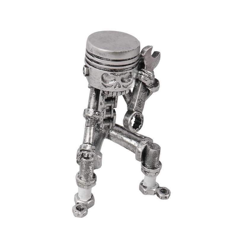 Handmade Piston Man Skull Face Art Figurine Carved Skeleton Face Sculpture Home Office Desktop Decor
