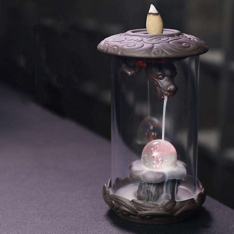 Handmade Purple Sand Incense Smoke Waterfall Backflow Incense Living Room Decor Incense Holder