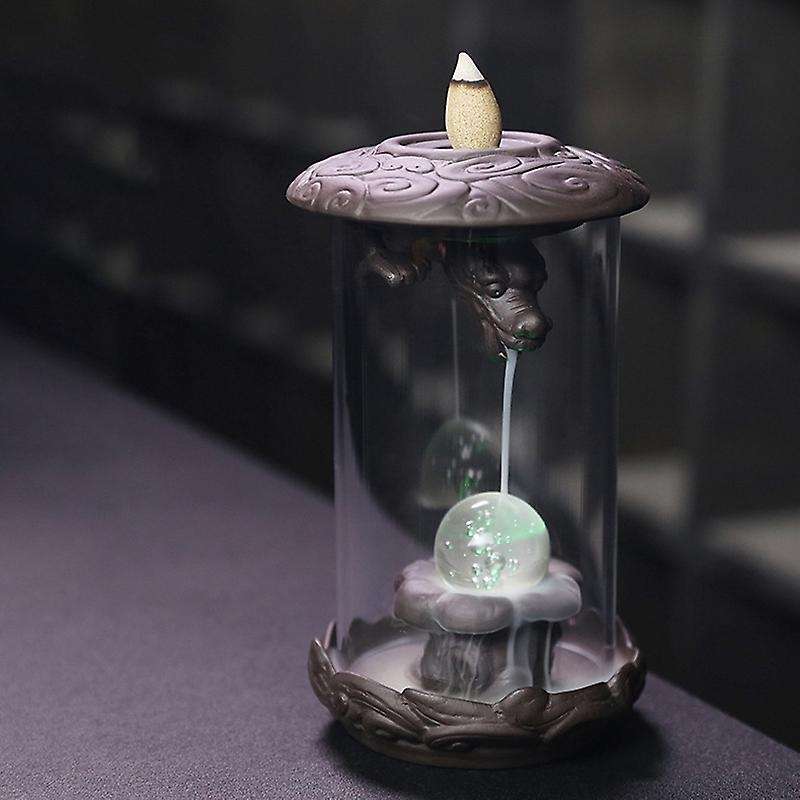Handmade Purple Sand Incense Smoke Waterfall Backflow Incense Living Room Decor Incense Holder