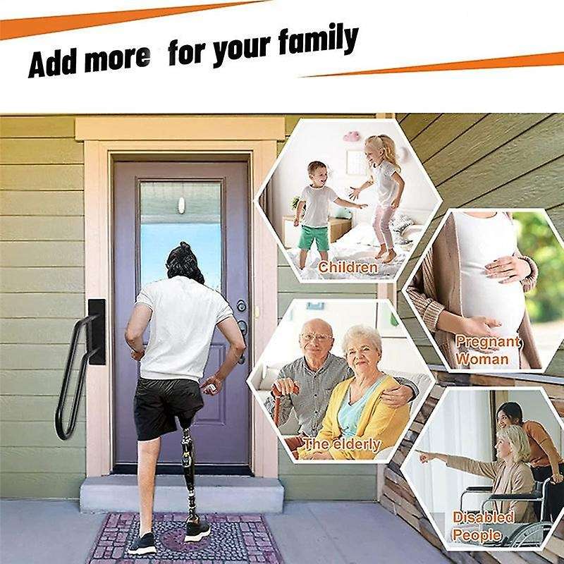 Handrails for Outdoor Steps Stair Railing , 1 to 3 Steps Stairs Wall Mounted for the Elderly, Disabl