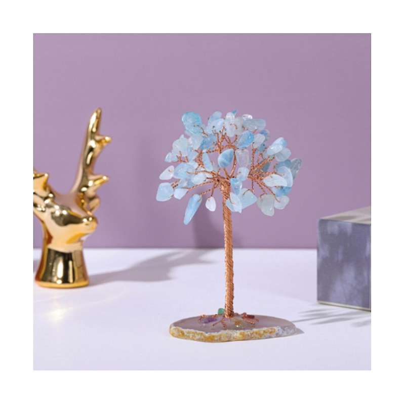 Handmade Woven Desktop Ornament Faux Crystal Gravel Home Decor Office Desk Ornament