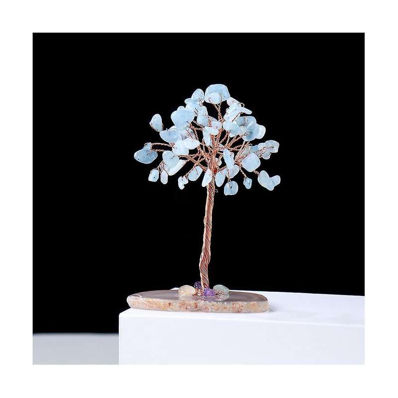Handmade Woven Desktop Ornament Faux Crystal Gravel Home Decor Office Desk Ornament