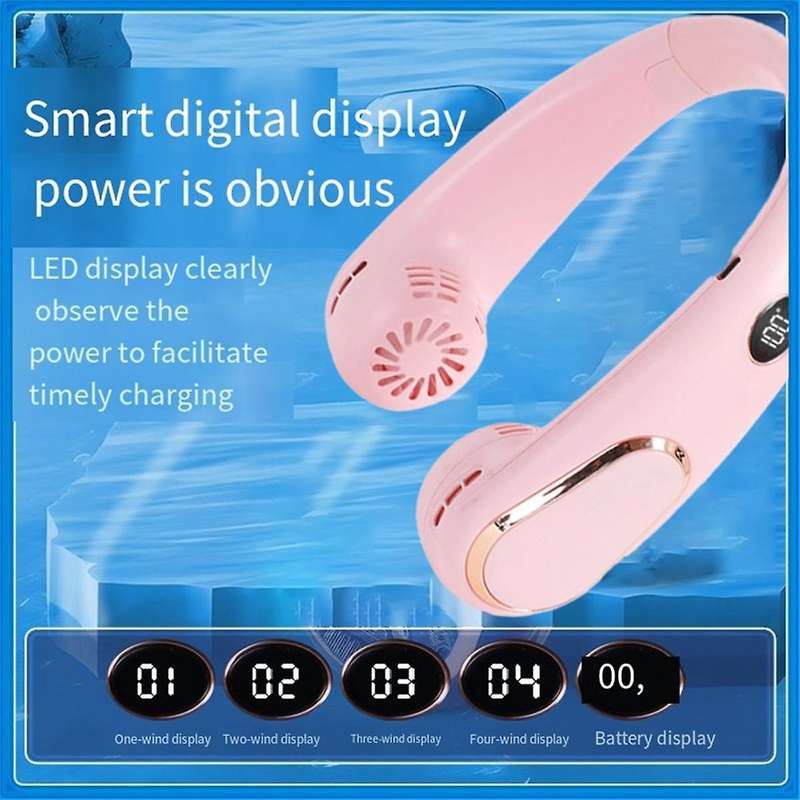 Hands Free Fan Around Neck Mini Rechargeable USB Neck Fan Hands-Free Indoor Outdoor Portable Air Coo