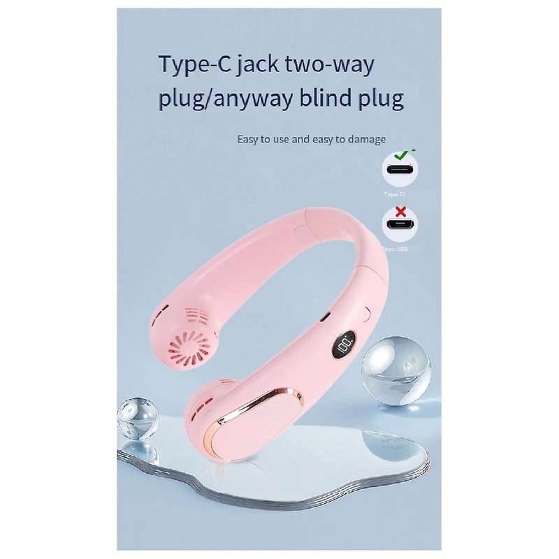 Hands Free Fan Around Neck Mini Rechargeable USB Neck Fan Hands-Free Indoor Outdoor Portable Air Coo