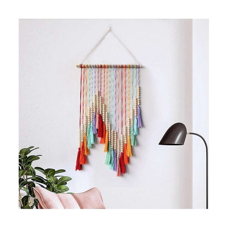 Hand-woven Color Macrame Wall Hanging Ornament Bohemian Craft Decoration Gorgeous Tapestry for Home