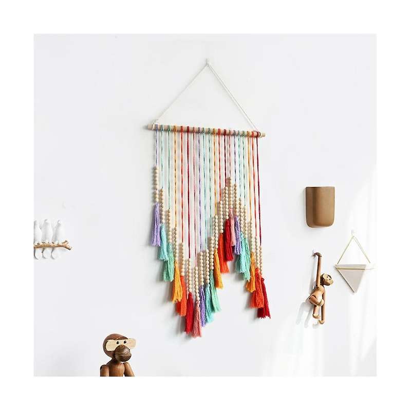 Hand-woven Color Macrame Wall Hanging Ornament Bohemian Craft Decoration Gorgeous Tapestry for Home