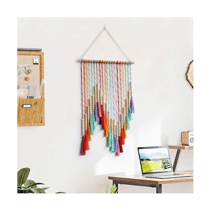 Hand-woven Color Macrame Wall Hanging Ornament Bohemian Craft Decoration Gorgeous Tapestry for Home