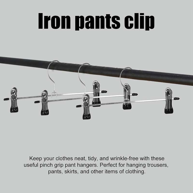 Hangers Skirt Hangers with Clips 20 Pack Metal Trouser Clip Hangers for Space Saving, Ultra Thin R