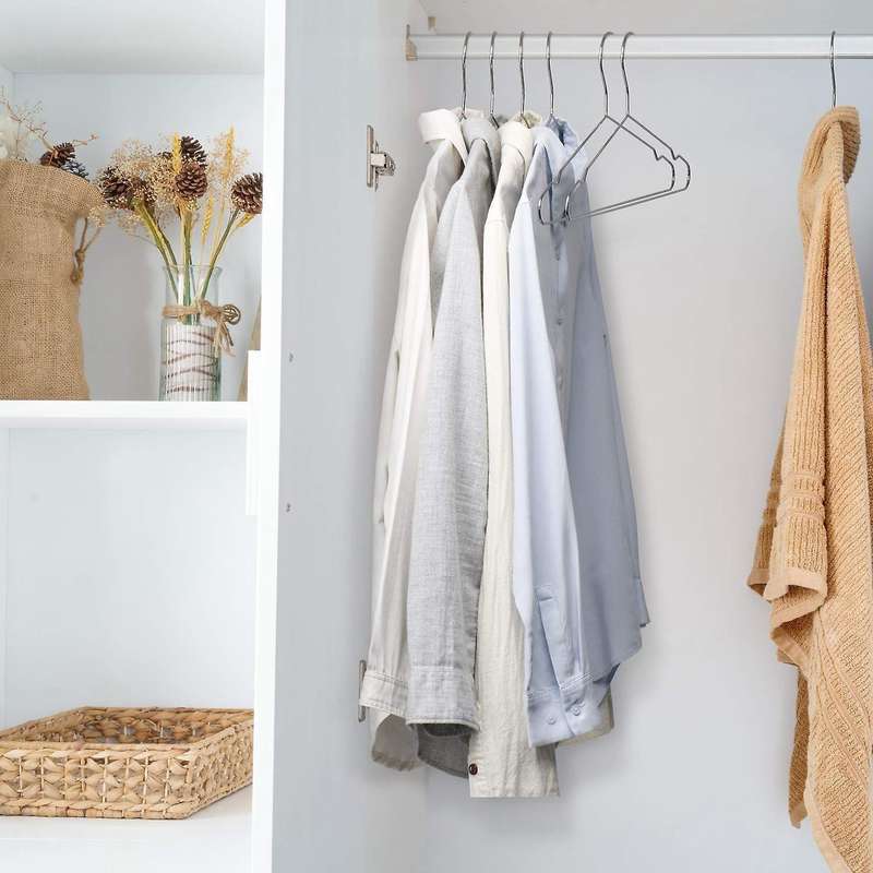 Hangers Stainless Steel 40 cm 20Pcs Hangers for Clothes Standard Notched Hanger Space Saving