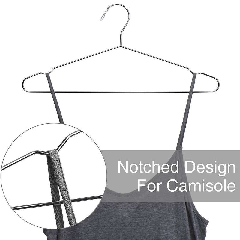 Hangers Stainless Steel 40 cm 20Pcs Hangers for Clothes Standard Notched Hanger Space Saving