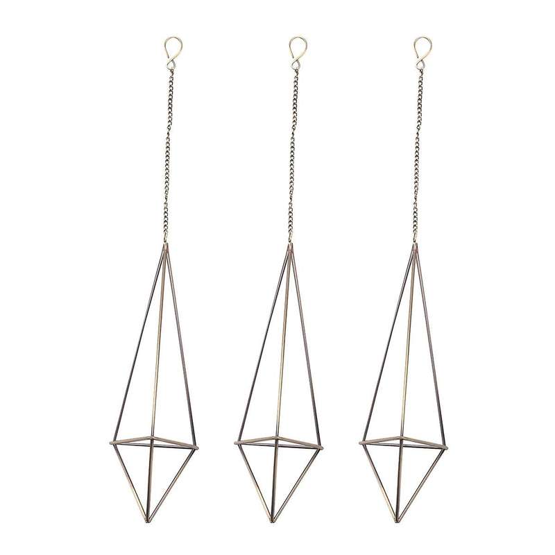 Hanging Air Plant Holder Geometric Planter Air Plant Rack Tillandsia Hanger with Chain Decor