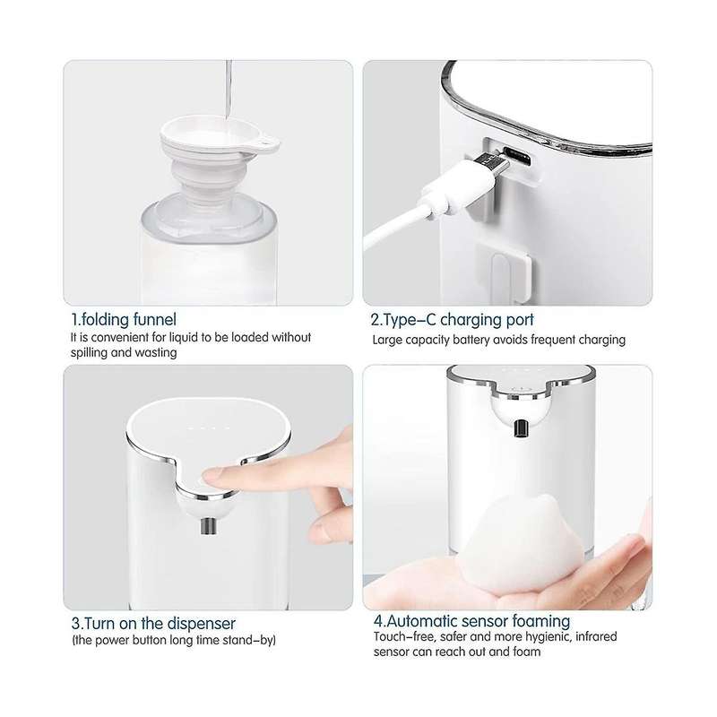 Hanging Automatic Soap Dispenser, 400ml Refillable Automatic Soap Dispenser, for Kitchen and Bathro