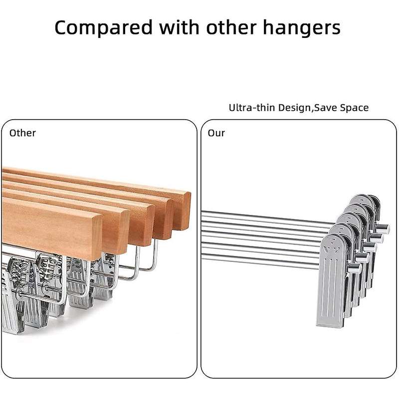 Hangers,Skirt Hangers with Clips Space Saving,Adjustable Clips Hangers Clothes Hangers for Pants 50
