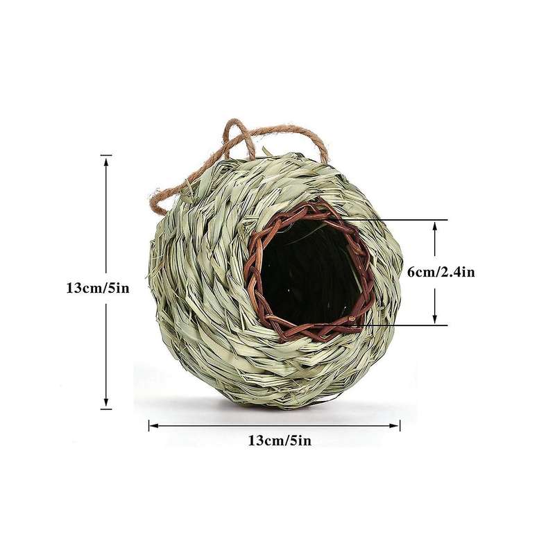Hanging Bird Nest House for Outside,ball Shape,hand Woven,made Of Natural Grass,perfect for Garden