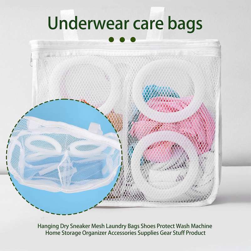 Hanging Dry Sneaker Mesh Laundry Bags Shoes Protect Wash Machine Home Storage Organizer Accessories