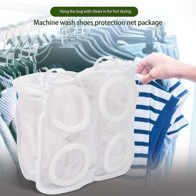 Hanging Dry Sneaker Mesh Laundry Bags Shoes Protect Wash Machine Home Storage Organizer Accessories
