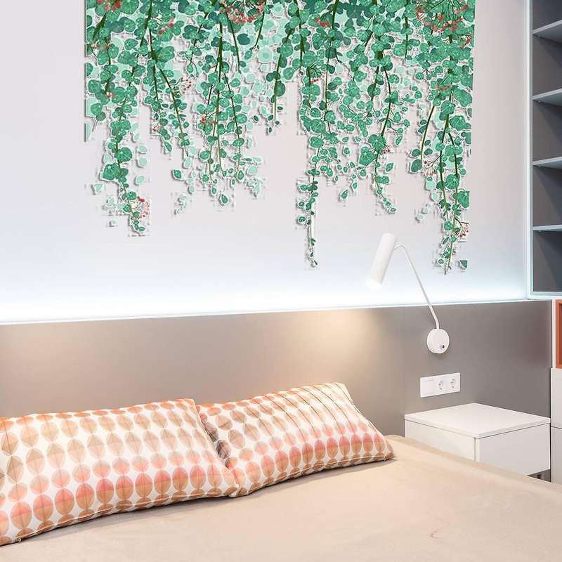 Hanging Green Vine Leaf Wall Decal Stickers for Bedroom Living Room, Removable Eucalyptus Ivy Plant