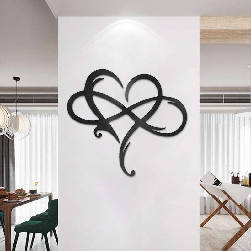 Hanging Love Heart Metal Wall Art Home Decor Heart Wall Sign Sculpture Wedding Decor - L
