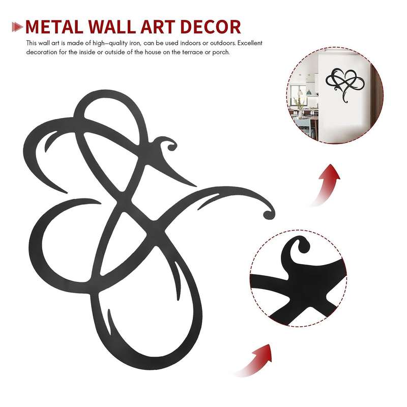 Hanging Love Heart Metal Wall Art Home Decor Heart Wall Sign Sculpture Wedding Decor - L
