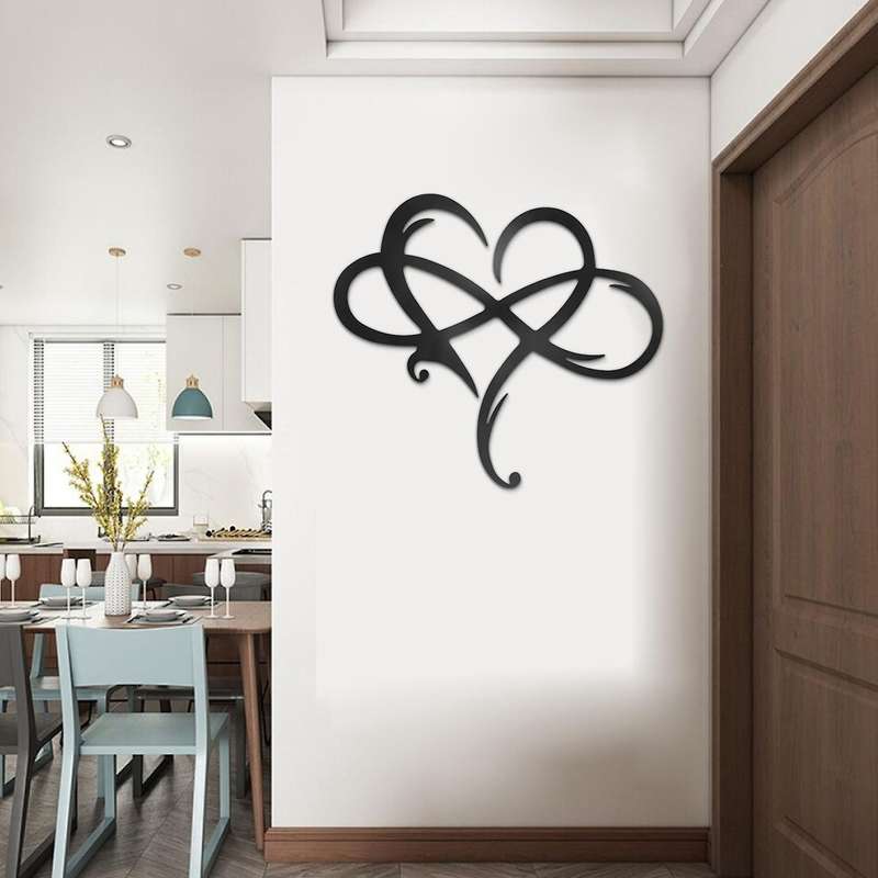 Hanging Love Heart Metal Wall Art Home Decor Heart Wall Sign Sculpture Wedding Decor - L