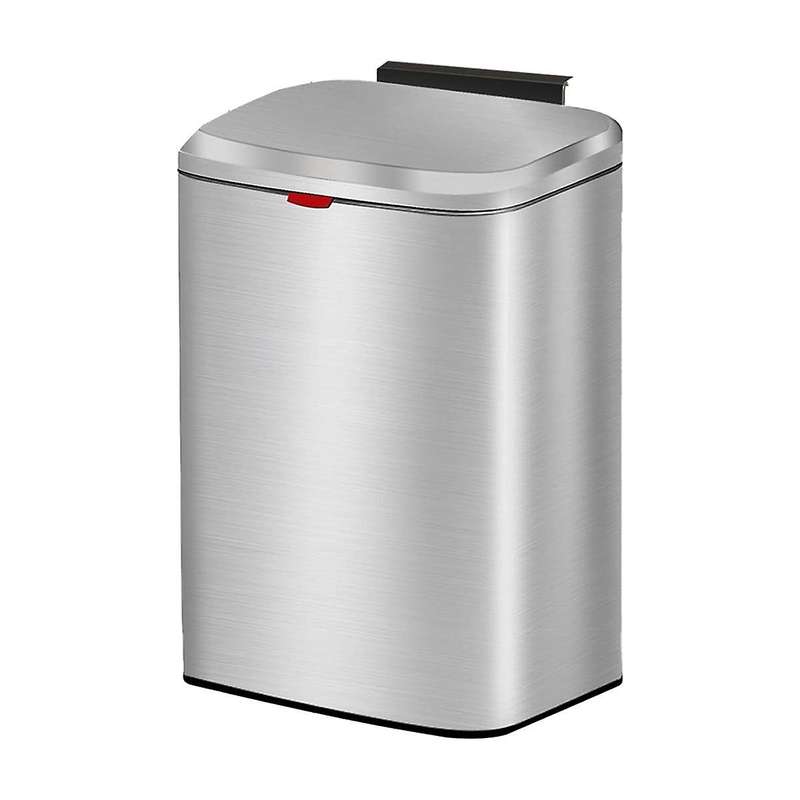 Hanging Kitchen Stainless-Steel Small Trash Can with Lid, 2-In- Compost Bin for Counter Top & , 8L