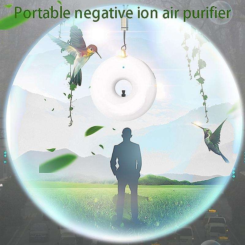 Hanging Neck Air Purifier, Household Portable Car Oxygen Bar Negative Ion Air Purifier(Black)