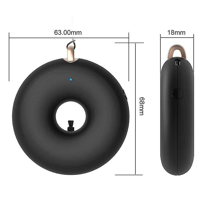 Hanging Neck Air Purifier, Household Portable Car Oxygen Bar Negative Ion Air Purifier(Black)