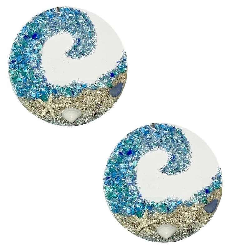 Hanging Ornament Sea Glass Sun Catcher Crashing Ocean Beach Suncatcher for Window Beach Glass Suncat