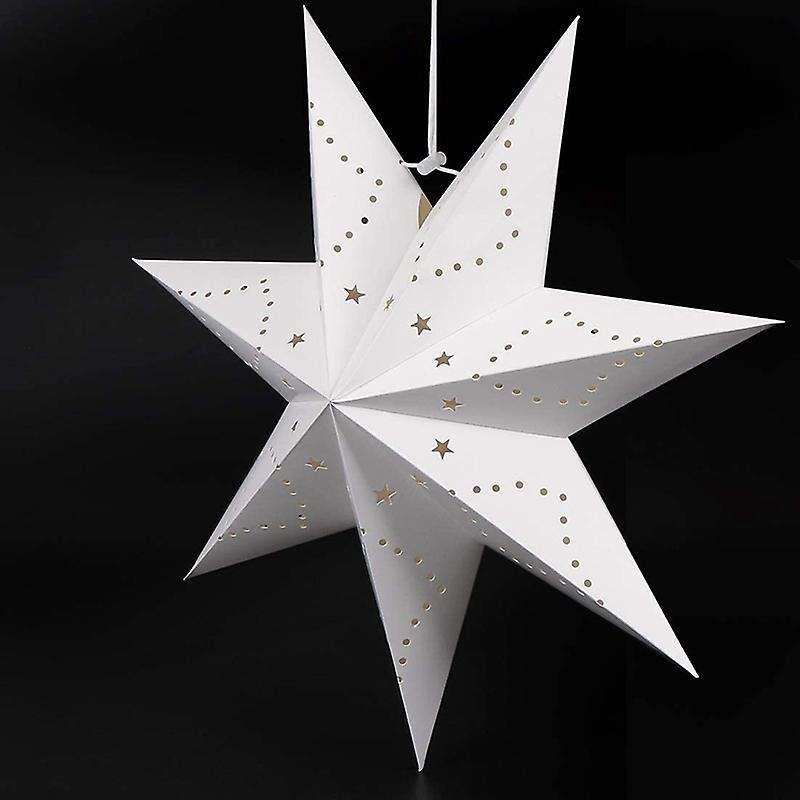 Hanging Paper 7 Pointed Star Lantern, Christmas Hanging Star Decorations for Christmas Wedding Birth
