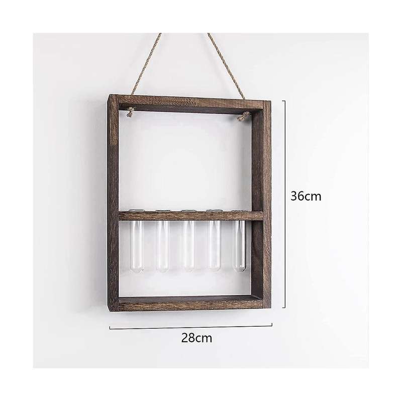 Hanging Plants Test Tube Flower Bud Glass Terrarium Wooden Frame Garden Wedding Decoration