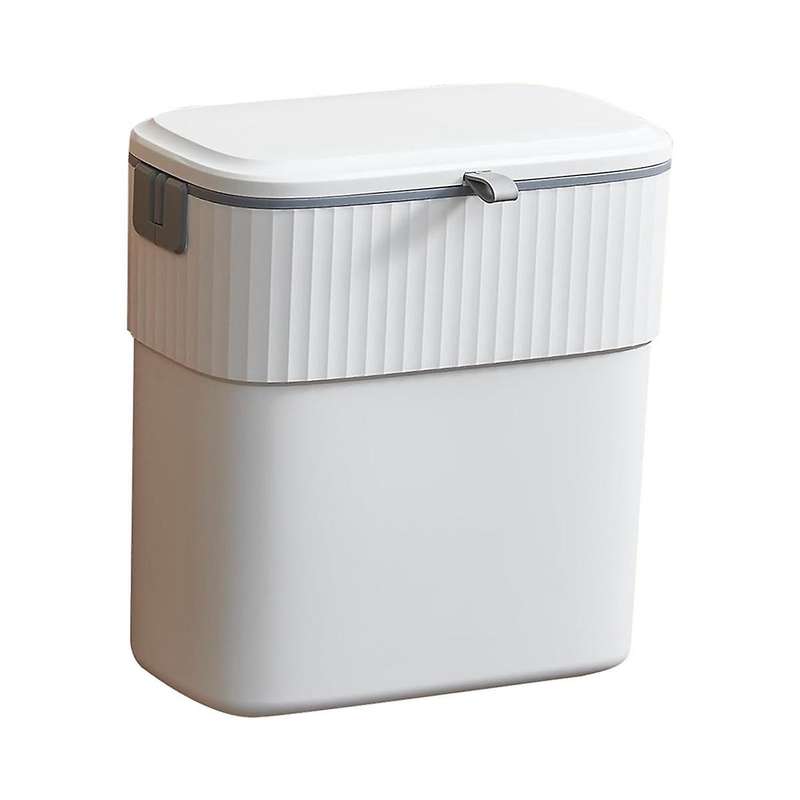 Hanging Trash Can with Lid, 2.3 Gallon Kitchen Garbage Bin Food Waste Container Convenient Durable O