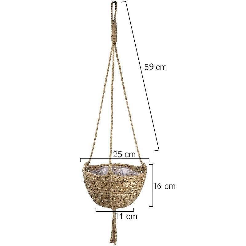 Hanging Rattan Basket Planter Indoor Outdoor Hanging Rope Flower Plant Pot Basket Decorative,Hanging