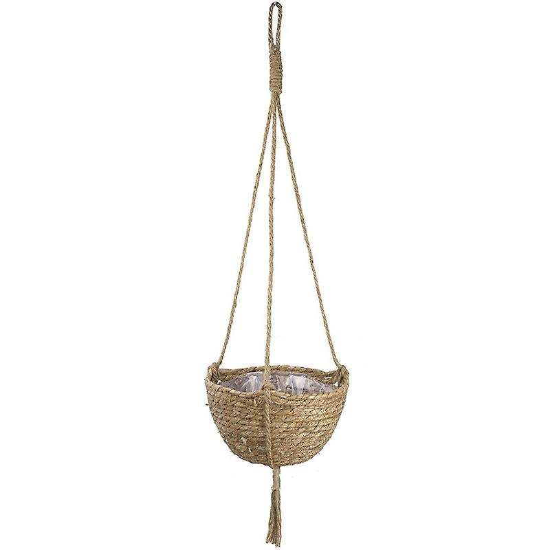 Hanging Rattan Basket Planter Indoor Outdoor Hanging Rope Flower Plant Pot Basket Decorative,Hanging