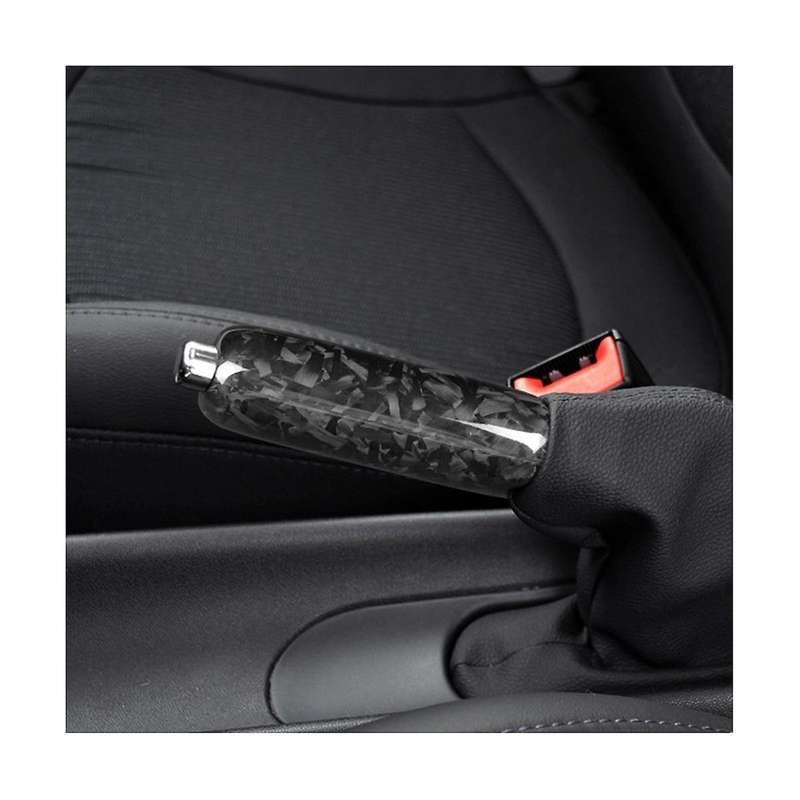 Hard Carbon Fiber Interior Car Hand Brake Grip Covers Trim for R50 R55 R59
