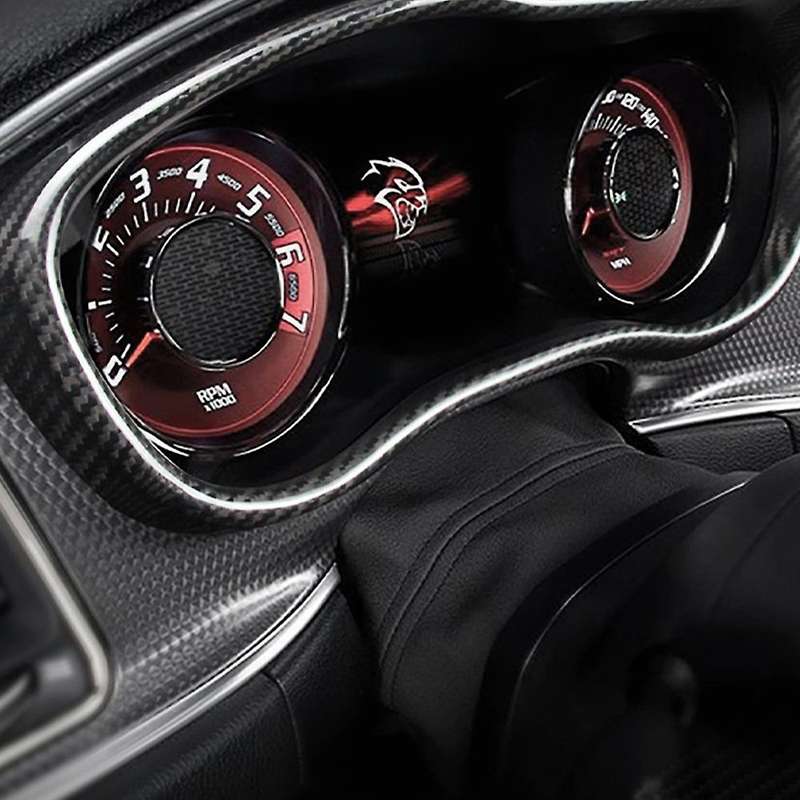 Hard Carbon Fiber Interior Trim Car Speedometer Frame Cover Sticker for 2015-2019