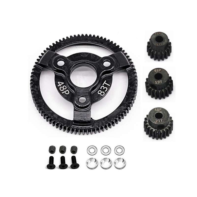 Hardened Steel 48p Spur Gear with Pinion Gear for Slash 2wd Bandit Drag Slash Parts,83t