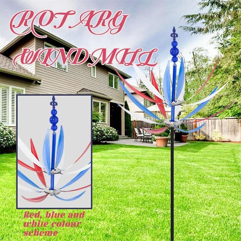 Harlow Wind Spindle Metal Windmill 3d Wind Rotating Sculpture Inserts the Rotator Detachable 3d Wrou