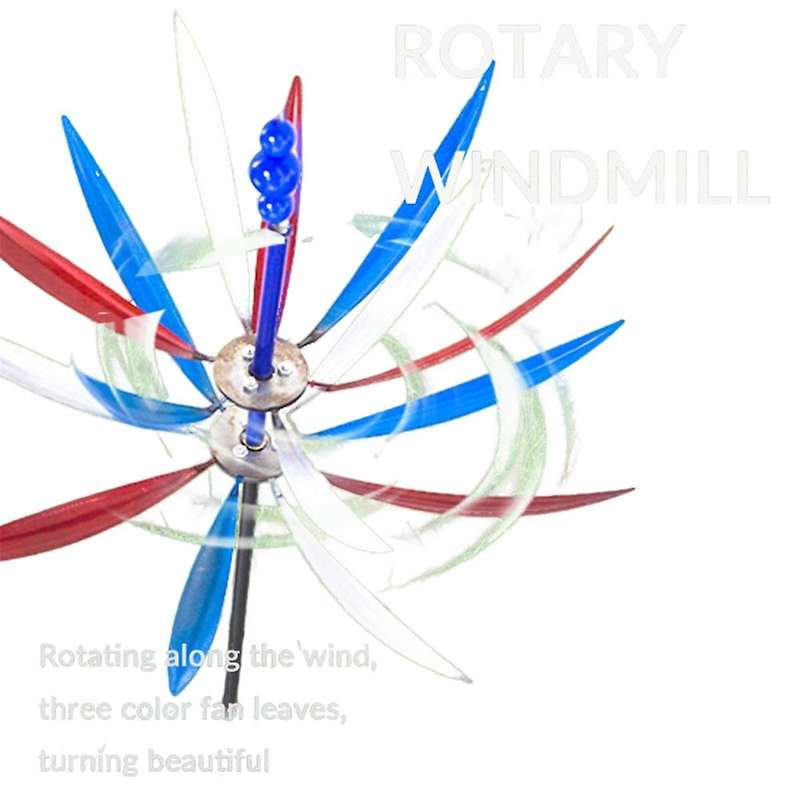 Harlow Wind Spindle Metal Windmill 3d Wind Rotating Sculpture Inserts the Rotator Detachable 3d Wrou