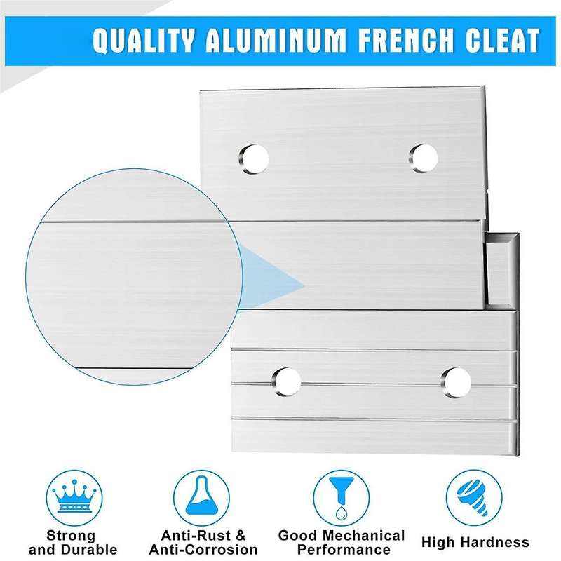 Hardware Kit for Hanging French Plywood Picture Hooks, Wall Bracket Hardware Kit Aluminum Z Bar Hang