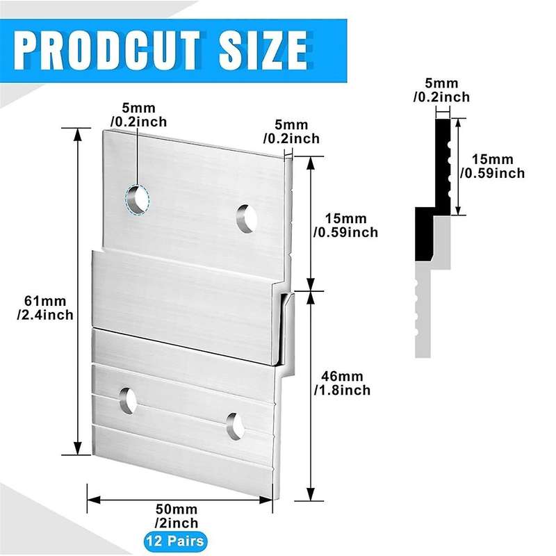 Hardware Kit for Hanging French Plywood Picture Hooks, Wall Bracket Hardware Kit Aluminum Z Bar Hang