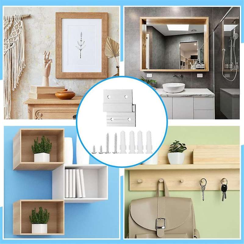 Hardware Kit for Hanging French Plywood Picture Hooks, Wall Bracket Hardware Kit Aluminum Z Bar Hang