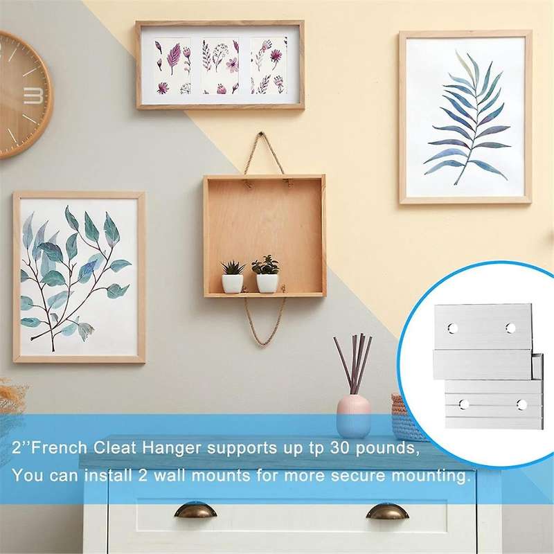 Hardware Kit for Hanging French Plywood Picture Hooks, Wall Bracket Hardware Kit Aluminum Z Bar Hang