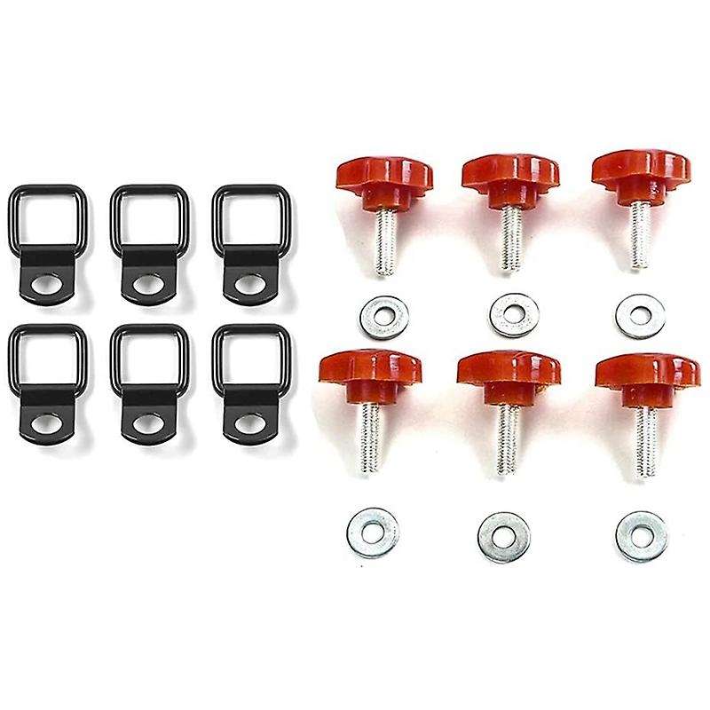 Hardtop Thumb Screws Quick Removal Bolts with 6 Tie Down Anchors for 1995-2019 Wrangler YJ JKU JLU 4
