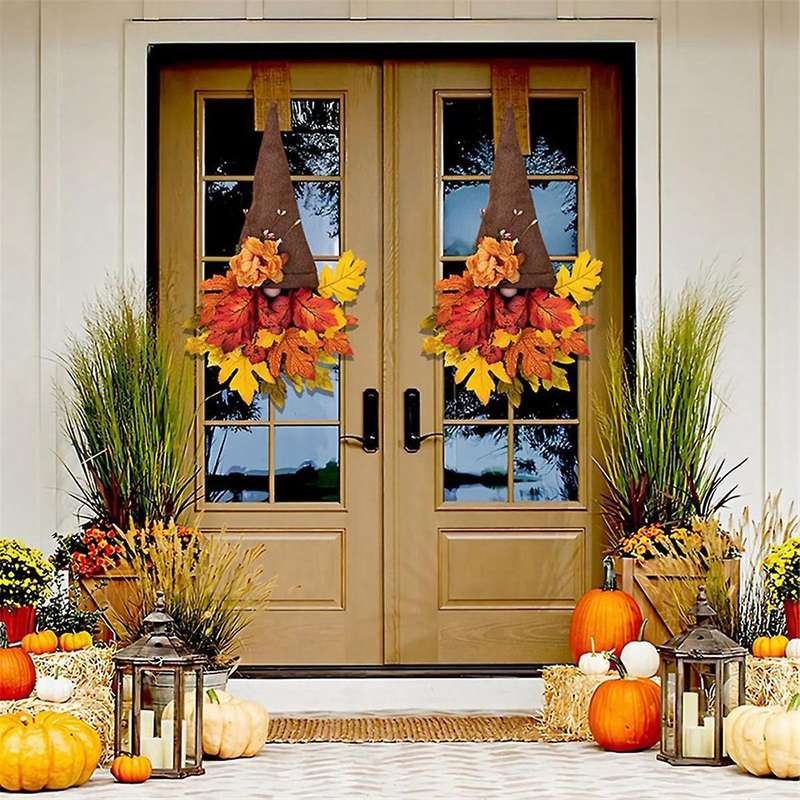 Harvest Season Decorations Garden Wreaths,autumn Harvest Festival Dolls Door Hanging