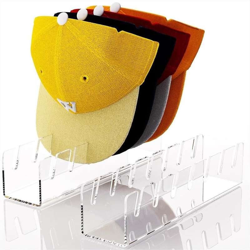 Hat Stand for Baseball Caps,2Pcs No Install Acrylic Hat Organizer for 14Baseball Caps,Hat Racks for