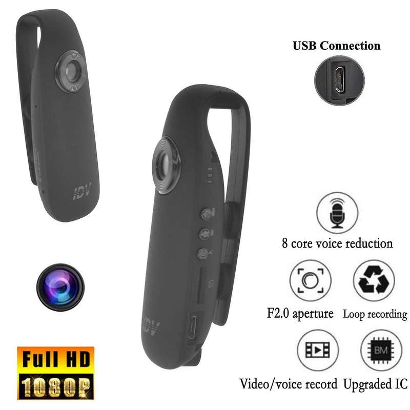 HD 1080P 130-Degree Mini Portable Camcorder Dash Cam Police Body Motorcycle Motion Camera DVR Drivin