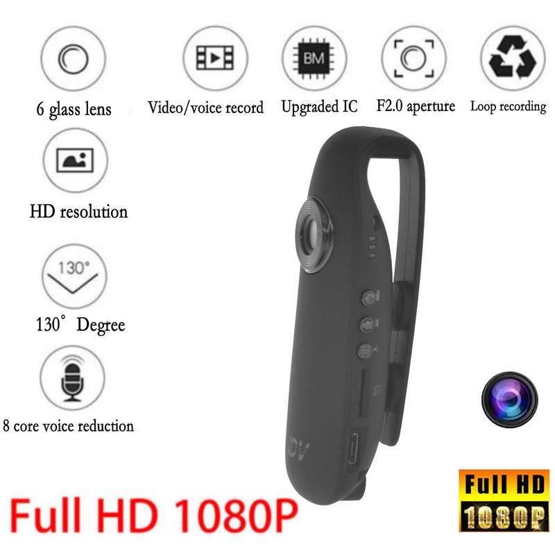 HD 1080P 130-Degree Mini Portable Camcorder Dash Cam Police Body Motorcycle Motion Camera DVR Drivin