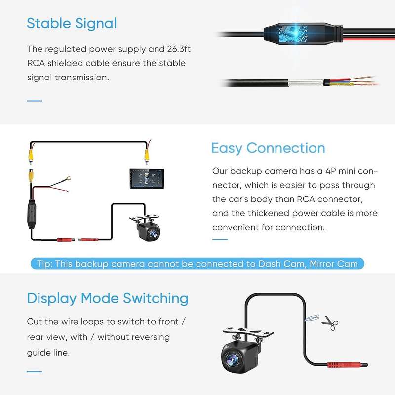 HD Camera,170 Degree Wide View Angle License Plate Rear View Camera for Car,Night Vision IP69 for Ve