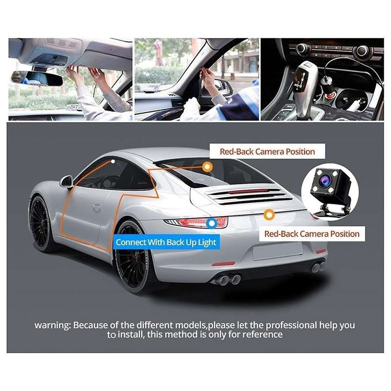 HD 1080P Car Recorder Car 2 Inches Display Three Lenses with the Same Display with Reverse Image Ca